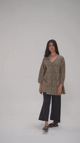 Black and Blue Cotton Top