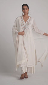 Ivory Embroidered Kurta Set