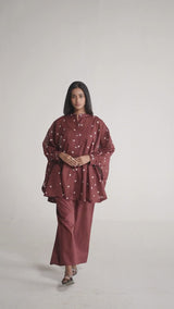 Cordovan Maroon Mul-Mul Co-ord Set