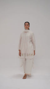 Ivory Mul-Chanderi Kurta Set