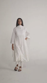 White Mul-Mul Embroidered Kurta Set