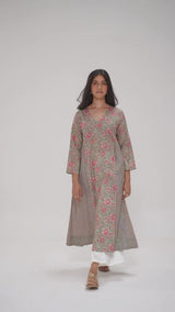 Basil Green and Pink Cotton Co-ord Set