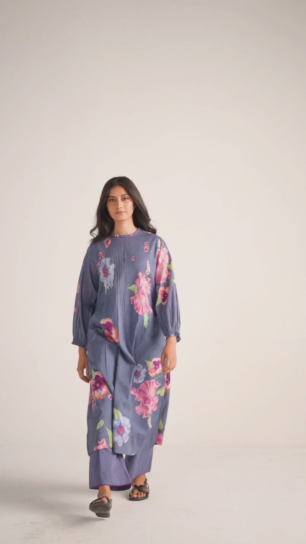 Nightshadow Blue Mul Cotton Co-ord Set