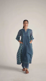 Dark Denim Mul Cotton Co-ord Set