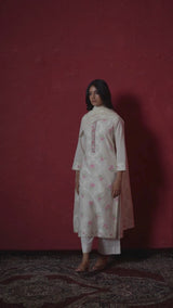 Ivory Woven Cotton Salwar Suit