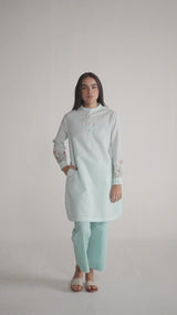 Eggshell Blue Mini-Check Woven Co-ord Set