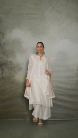 Cloud White Bemberg Silk Kurta Set