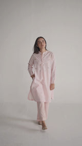 Rose Pink Mini-Check Woven Co-ord Set