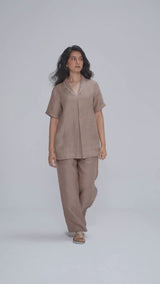 Milk Chocolate Pure Linen Co-ord Set