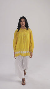 Lemon Yellow Embroidered Shirt