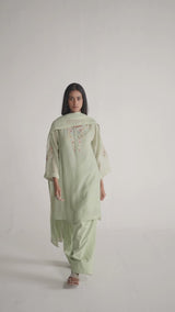 Laurel Green Chanderi Kurta Set