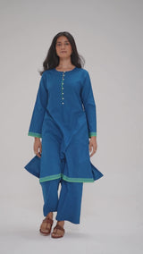 Deep Blue Cotton Co-ord Set