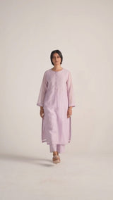 Winsome Orchid Pure Chanderi Co-ord Set