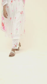 White Bougainvillea Printed Salwar Suit