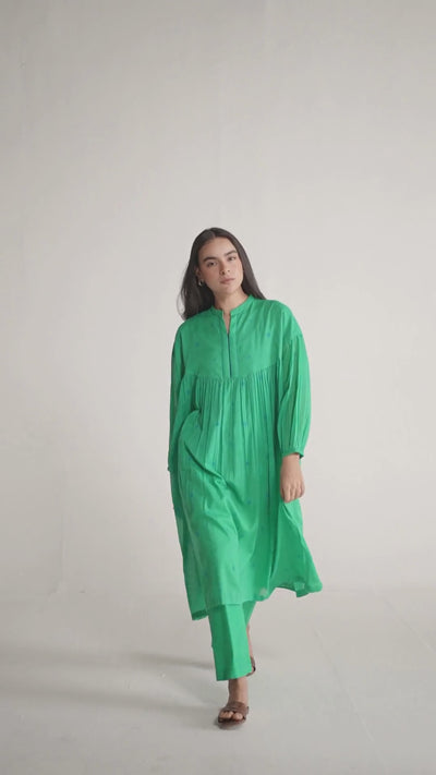 Holly Green Mul Mul Co-ord Set for Women | Ganga Fashions