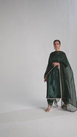 Ponderosa Pine Velvet Festive Kurta Set