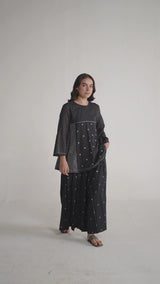 Black and White Mul-Mul Co-ord Set