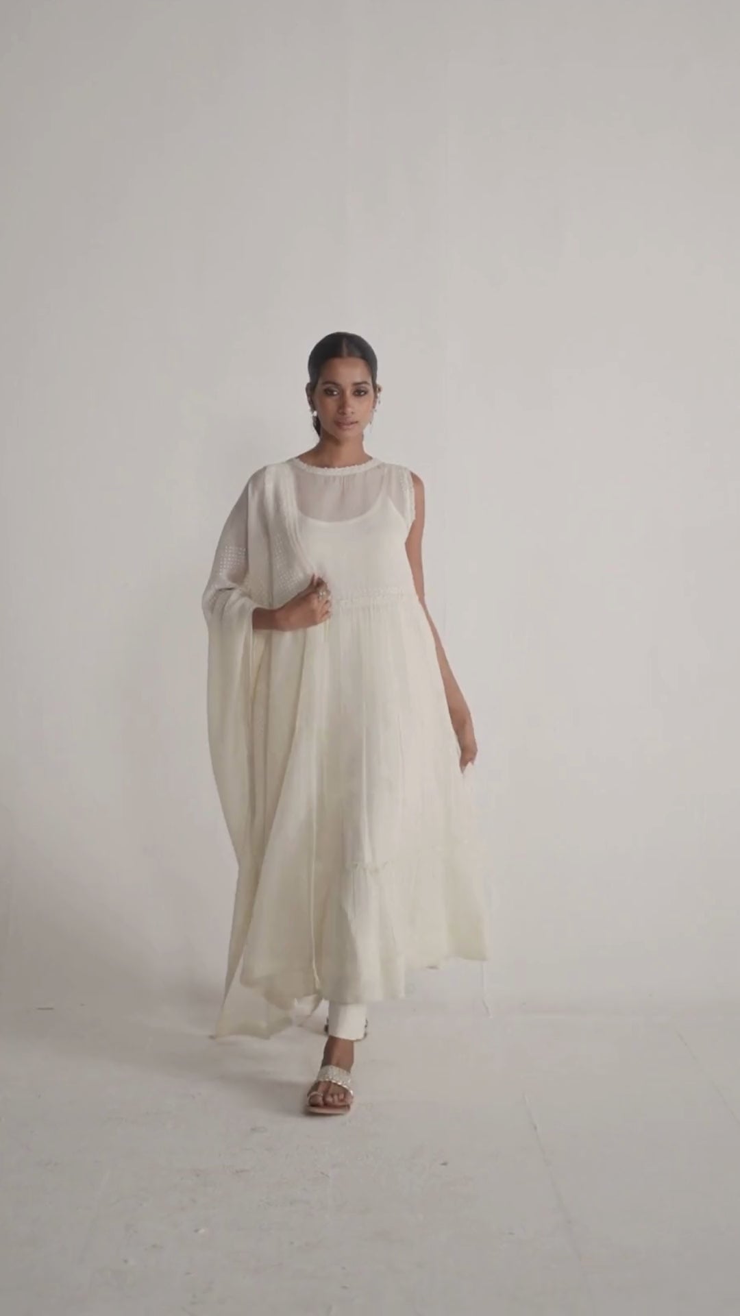 Ivory Kota Silk Kurta Set for Women