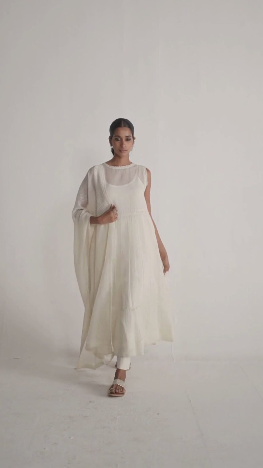 Ivory Kota Silk Kurta Set for Women