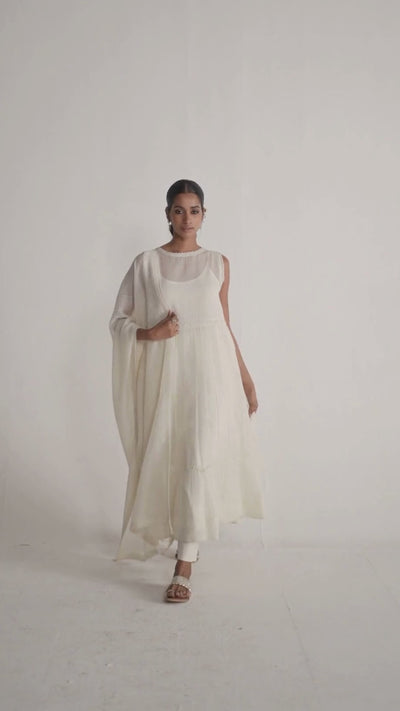 Ivory Kota Silk Kurta Set for Women