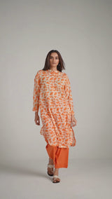 Celosia Orange and Cream Print Co-ord Set