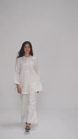 Natural White Pure Linen Co-ord Set