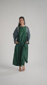 Dark Green and True Blue Silk Co-ord Set
