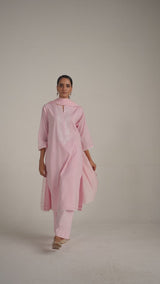 Baby Pink Woven Salwar kameez