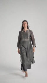 Forged Iron Grey Silk Co-ord Set