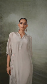 Ash Grey Crepe Silk Co-ord Set