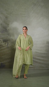 Winter Pear Bemberg Silk Festive Kurta Set
