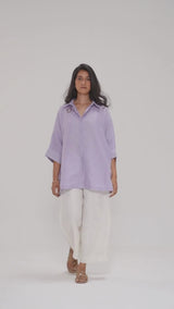 Pastel Lilac Pure Linen Shirt