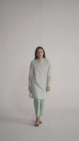Granite Green Mini-Check Woven Co-ord Set