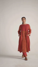 Brick Red Mul Cotton Co-ord Set