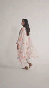 Shell and Melon Mul-Mul Kurta Set