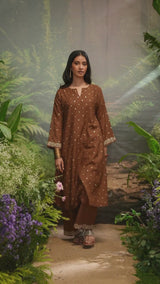 Toffee Embroidered Festive Co-ord Set