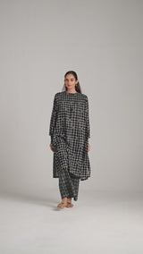 Black Check Print Linen Co-ord Set