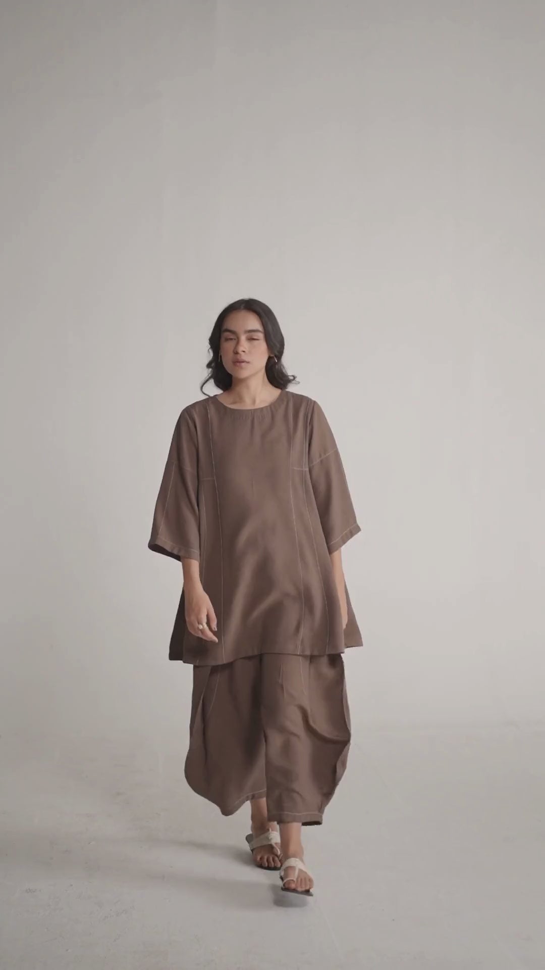 Rain Drum Brown Co-ord Set for Women | Rangmanch | Ganga Fashions