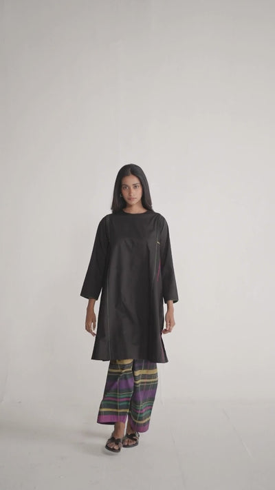 Black Multi Colour Checkard Co Ord Set