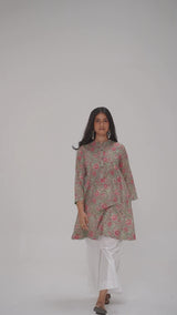 Basil Green and Pink Cotton Co-ord Set