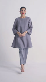 Minimal Grey Linen Co-ord Set