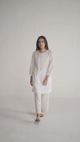 White Mul-Mul Co-ord Set