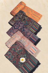 Mustard Pashmina Woven Jacquard Shawl