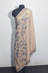 Beige Pashmina Woven Jacquard Shawl