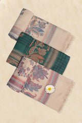 Beige Pashmina Woven Jacquard Shawl